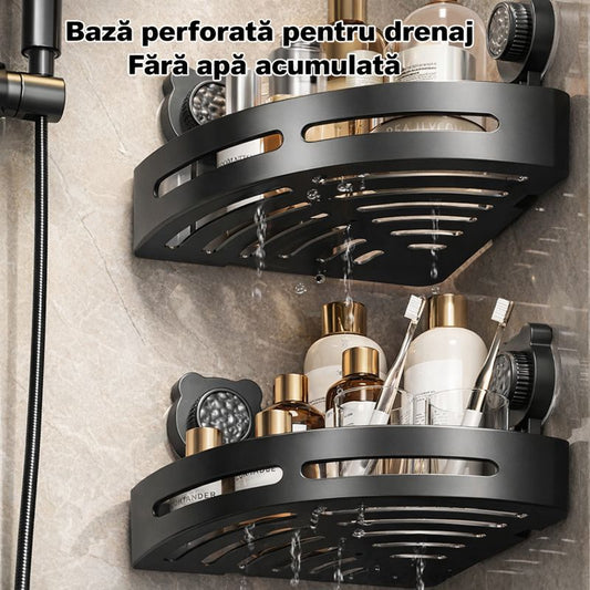 Raft Organizator pentru Duș – Fixare cu Ventuze, Fără Găurire
