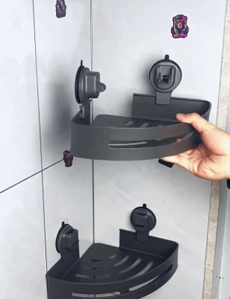 Raft Organizator pentru Duș – Fixare cu Ventuze, Fără Găurire