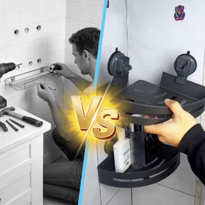 Raft Organizator pentru Duș – Fixare cu Ventuze, Fără Găurire